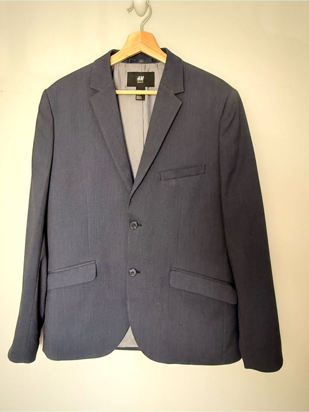 Men’s Skinny Fit Gray H&M Suit 44R Jacket And 36R Pants